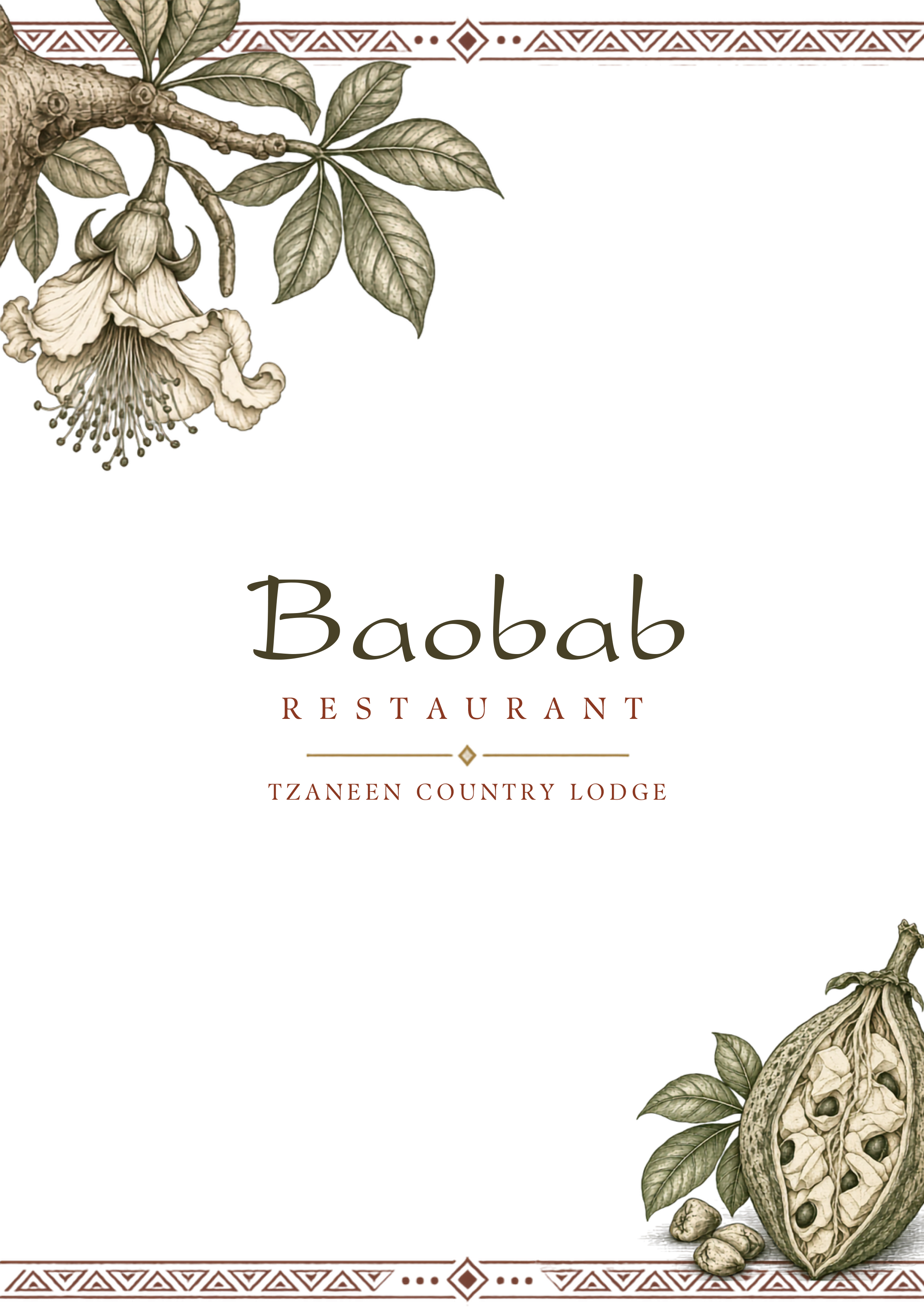 Baobab Restaurant Menu
