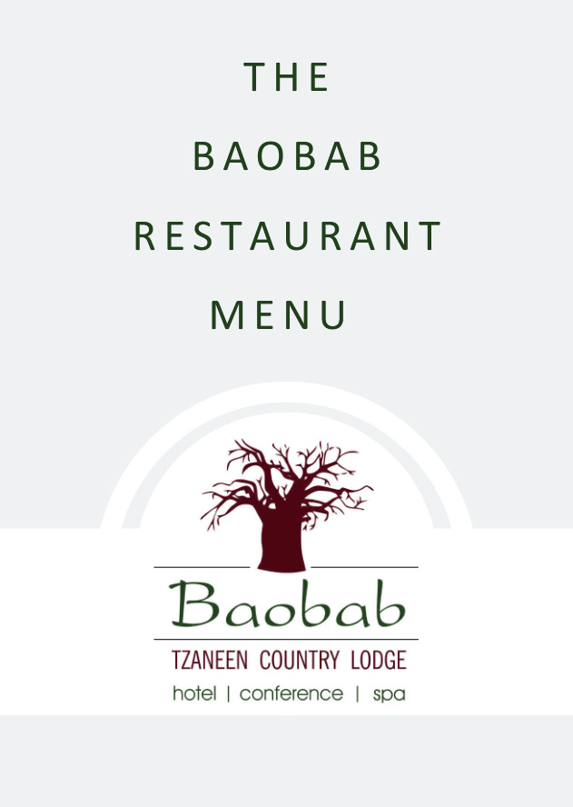 Baobab Restaurant Menu